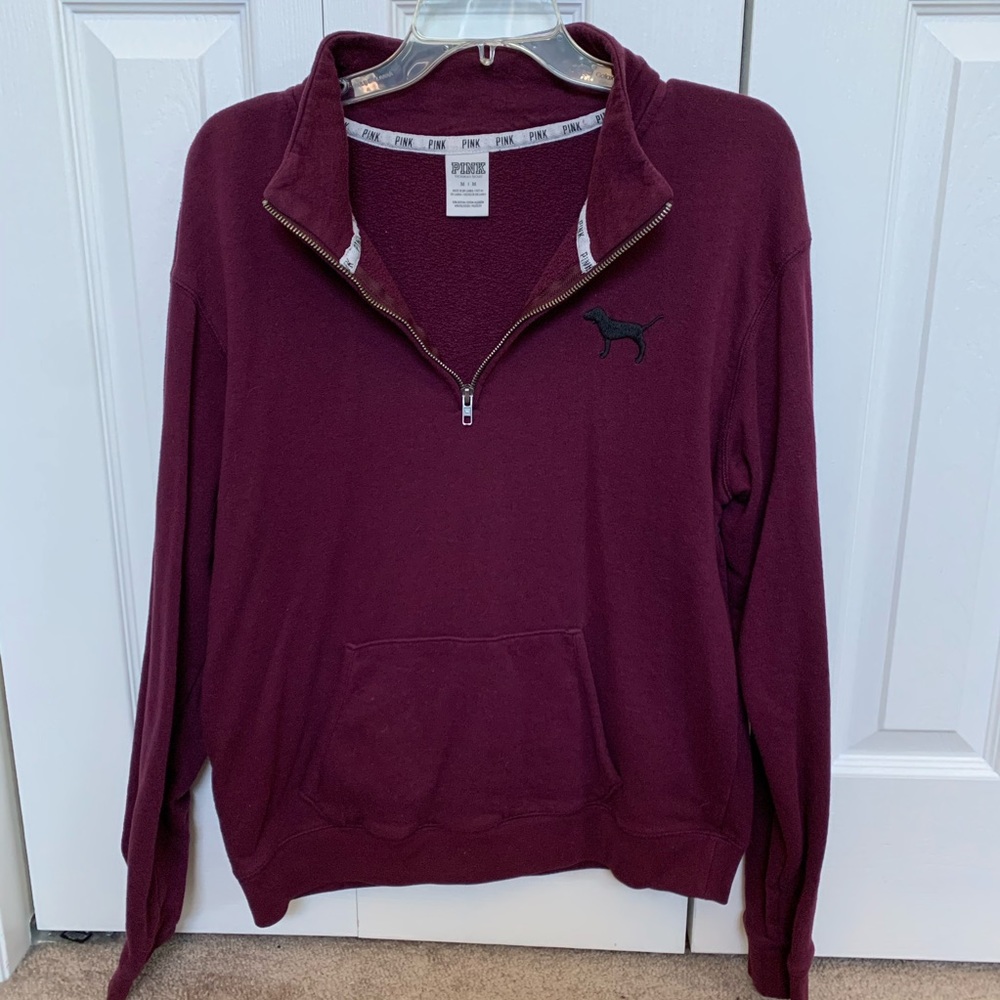 VS PINK Maroon Quarter Zip